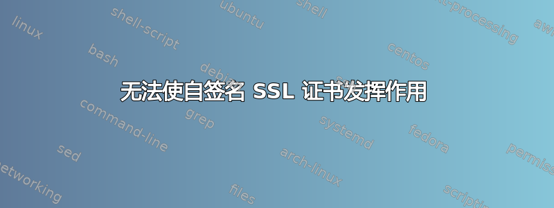 无法使自签名 SSL 证书发挥作用