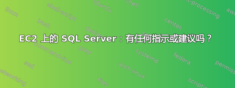 EC2 上的 SQL Server：有任何指示或建议吗？