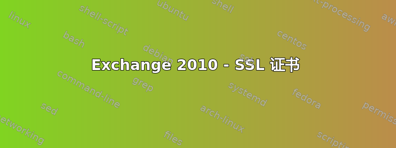 Exchange 2010 - SSL 证书