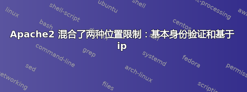 Apache2 混合了两种位置限制：基本身份验证和基于 ip