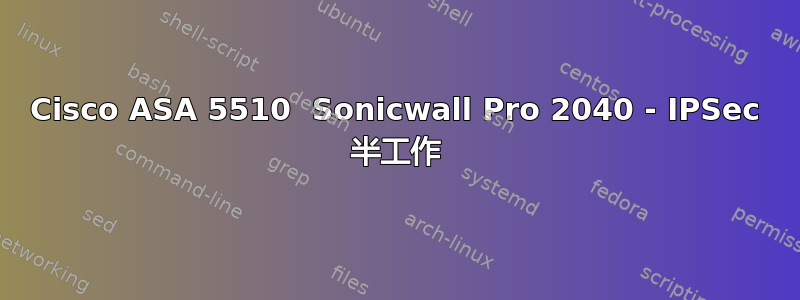 Cisco ASA 5510  Sonicwall Pro 2040 - IPSec 半工作