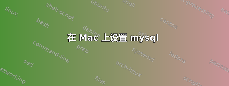 在 Mac 上设置 mysql