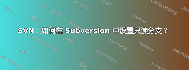 SVN：如何在 Subversion 中设置只读分支？