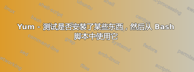 Yum - 测试是否安装了某些东西，然后从 Bash 脚本中使用它