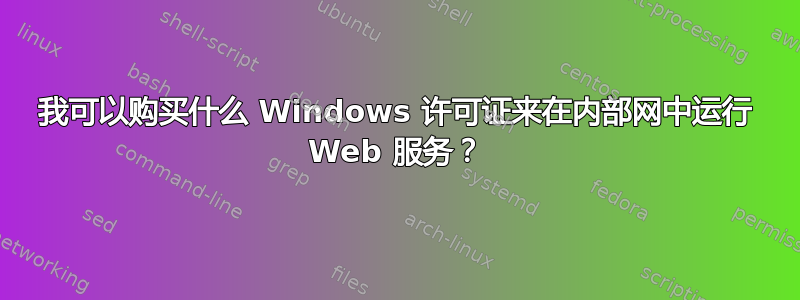 我可以购买什么 Windows 许可证来在内部网中运行 Web 服务？