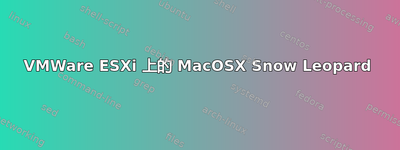 VMWare ESXi 上的 MacOSX Snow Leopard