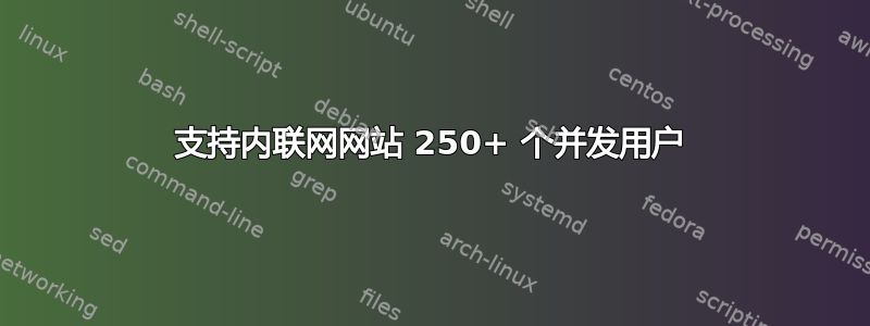 支持内联网网站 250+ 个并发用户