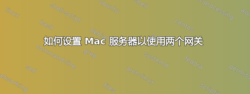 如何设置 Mac 服务器以使用两个网关