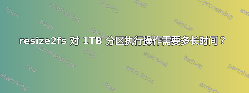 resize2fs 对 1TB 分区执行操作需要多长时间？