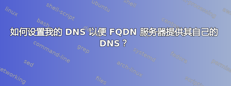 如何设置我的 DNS 以便 FQDN 服务器提供其自己的 DNS？