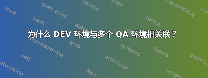 为什么 DEV 环境与多个 QA 环境相关联？