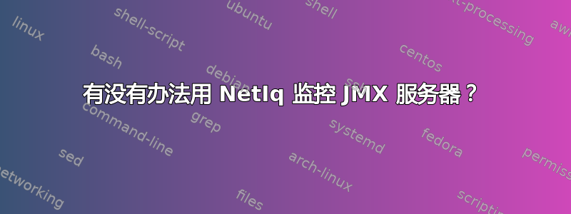 有没有办法用 NetIq 监控 JMX 服务器？