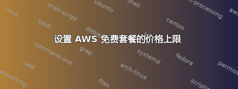 设置 AWS 免费套餐的价格上限