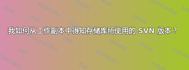 我如何从工作副本中得知存储库所使用的 SVN 版本？