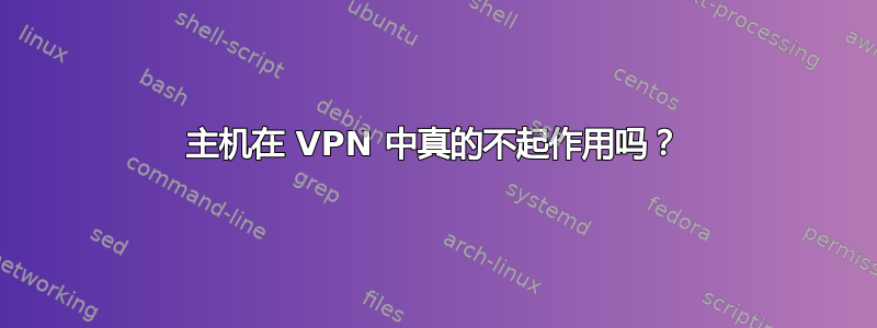 主机在 VPN 中真的不起作用吗？