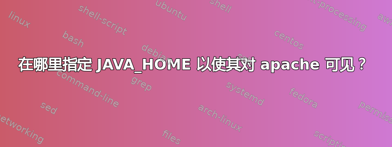 在哪里指定 JAVA_HOME 以使其对 apache 可见？