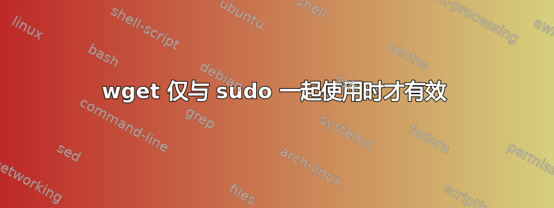 wget 仅与 sudo 一起使用时才有效