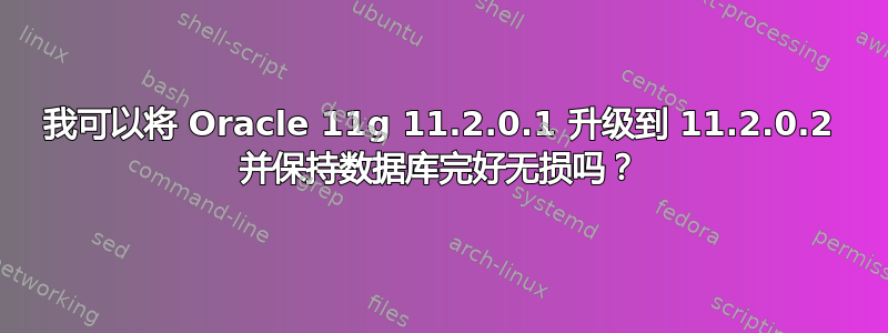 我可以将 Oracle 11g 11.2.0.1 升级到 11.2.0.2 并保持数据库完好无损吗？