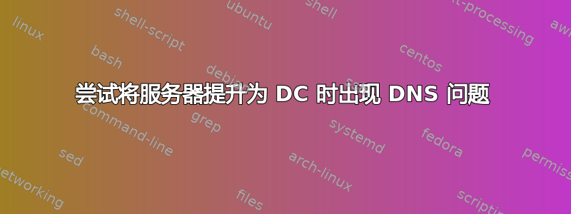 尝试将服务器提升为 DC 时出现 DNS 问题