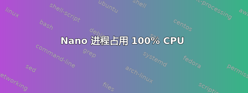 Nano 进程占用 100% CPU