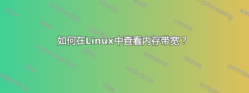 如何在Linux中查看内存带宽？