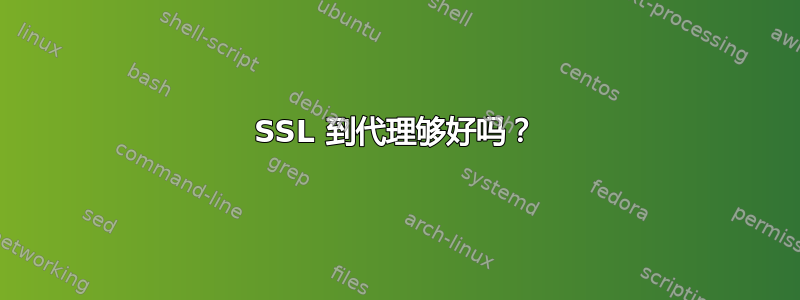 SSL 到代理够好吗？