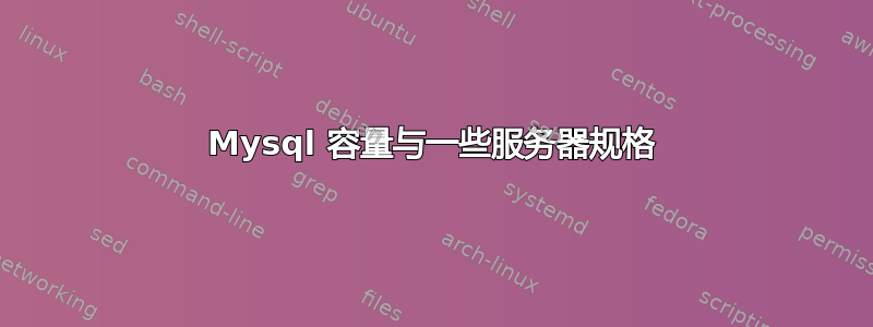 Mysql 容量与一些服务器规格