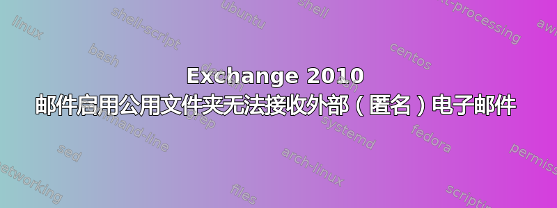 Exchange 2010 邮件启用公用文件夹无法接收外部（匿名）电子邮件