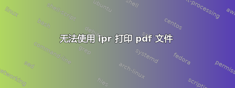 无法使用 lpr 打印 pdf 文件