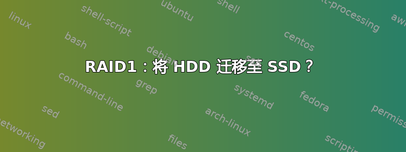 RAID1：将 HDD 迁移至 SSD？