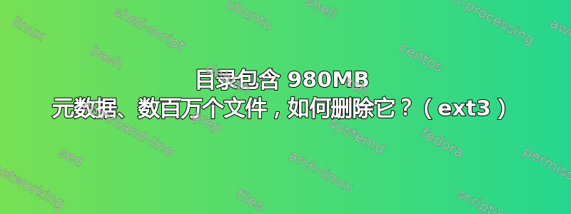 目录包含 980MB 元数据、数百万个文件，如何删除它？（ext3）