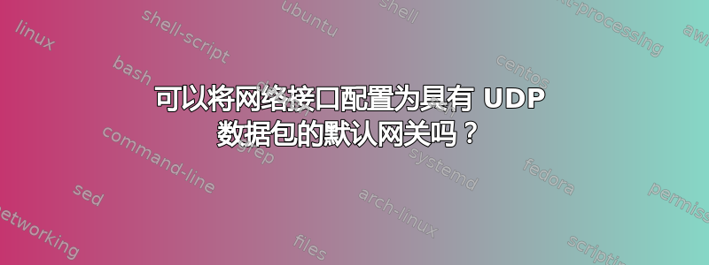 可以将网络接口配置为具有 UDP 数据包的默认网关吗？