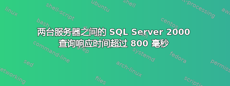 两台服务器之间的 SQL Server 2000 查询响应时间超过 800 毫秒