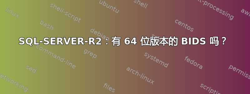 SQL-SERVER-R2：有 64 位版本的 BIDS 吗？