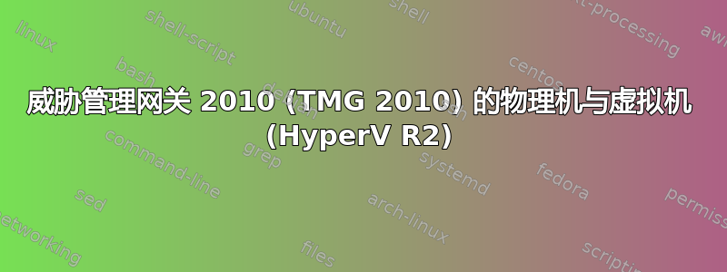 威胁管理网关 2010 (TMG 2010) 的物理机与虚拟机 (HyperV R2)