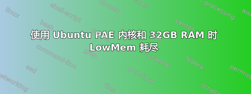 使用 Ubuntu PAE 内核和 32GB RAM 时 LowMem 耗尽