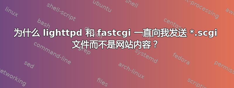 为什么 lighttpd 和 fastcgi 一直向我发送 *.scgi 文件而不是网站内容？