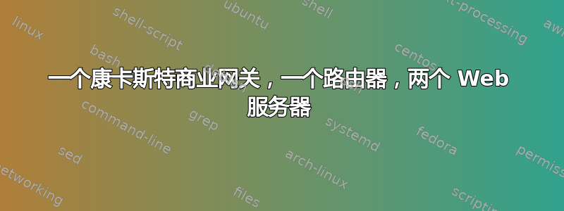 一个康卡斯特商业网关，一个路由器，两个 Web 服务器