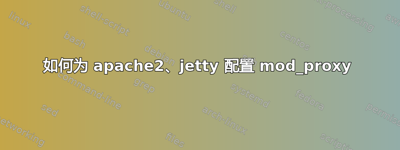 如何为 apache2、jetty 配置 mod_proxy