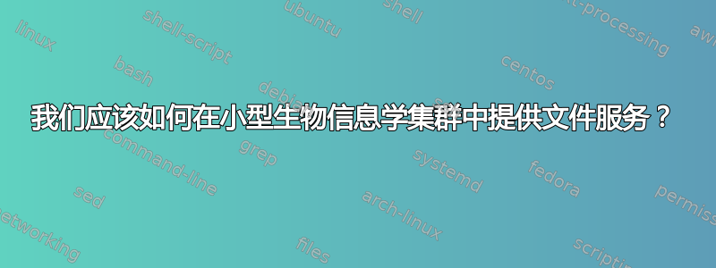 我们应该如何在小型生物信息学集群中提供文件服务？