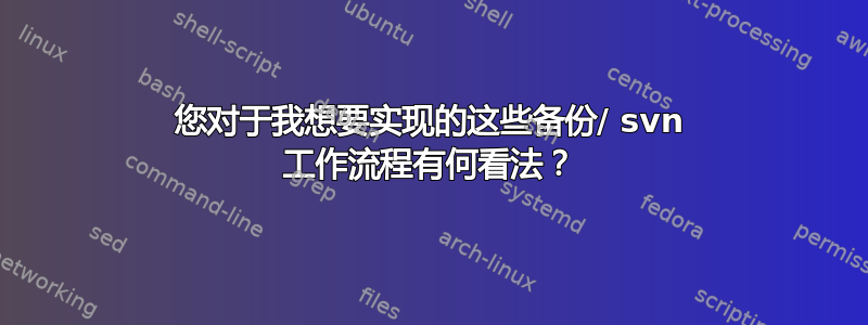 您对于我想要实现的这些备份/ svn 工作流程有何看法？