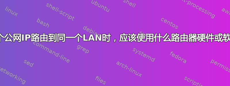 当多个公网IP路由到同一个LAN时，应该使用什么路由器硬件或软件？