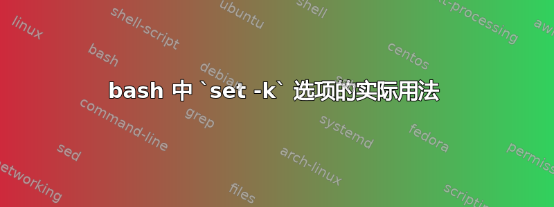 bash 中 `set -k` 选项的实际用法