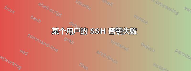 某个用户的 SSH 密钥失败