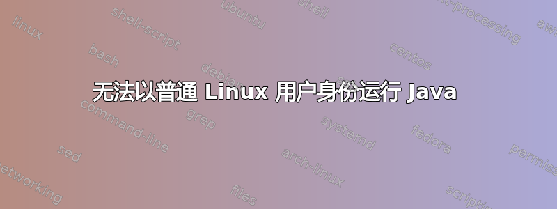 无法以普通 Linux 用户身份运行 Java