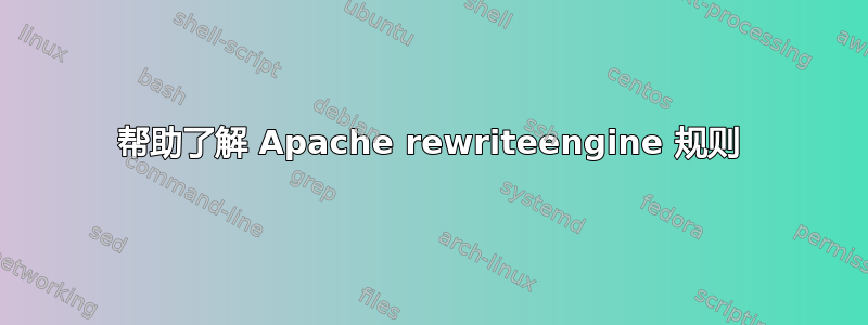 帮助了解 Apache rewriteengine 规则