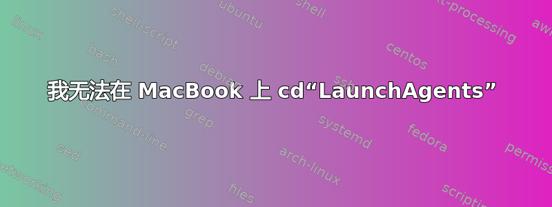 我无法在 MacBook 上 cd“LaunchAgents”