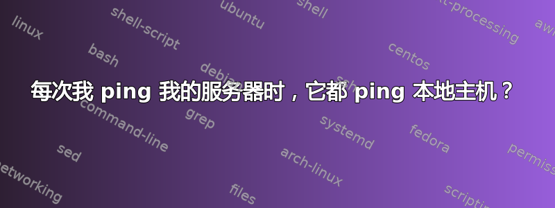 每次我 ping 我的服务器时，它都 ping 本地主机？