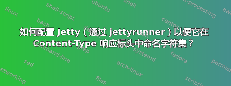 如何配置 Jetty（通过 jettyrunner）以便它在 Content-Type 响应标头中命名字符集？