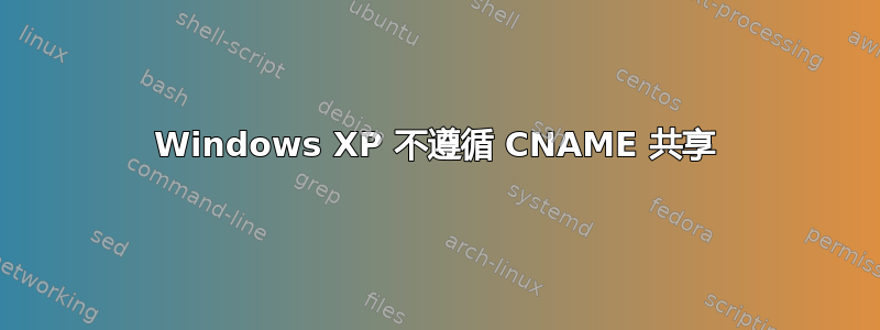 Windows XP 不遵循 CNAME 共享